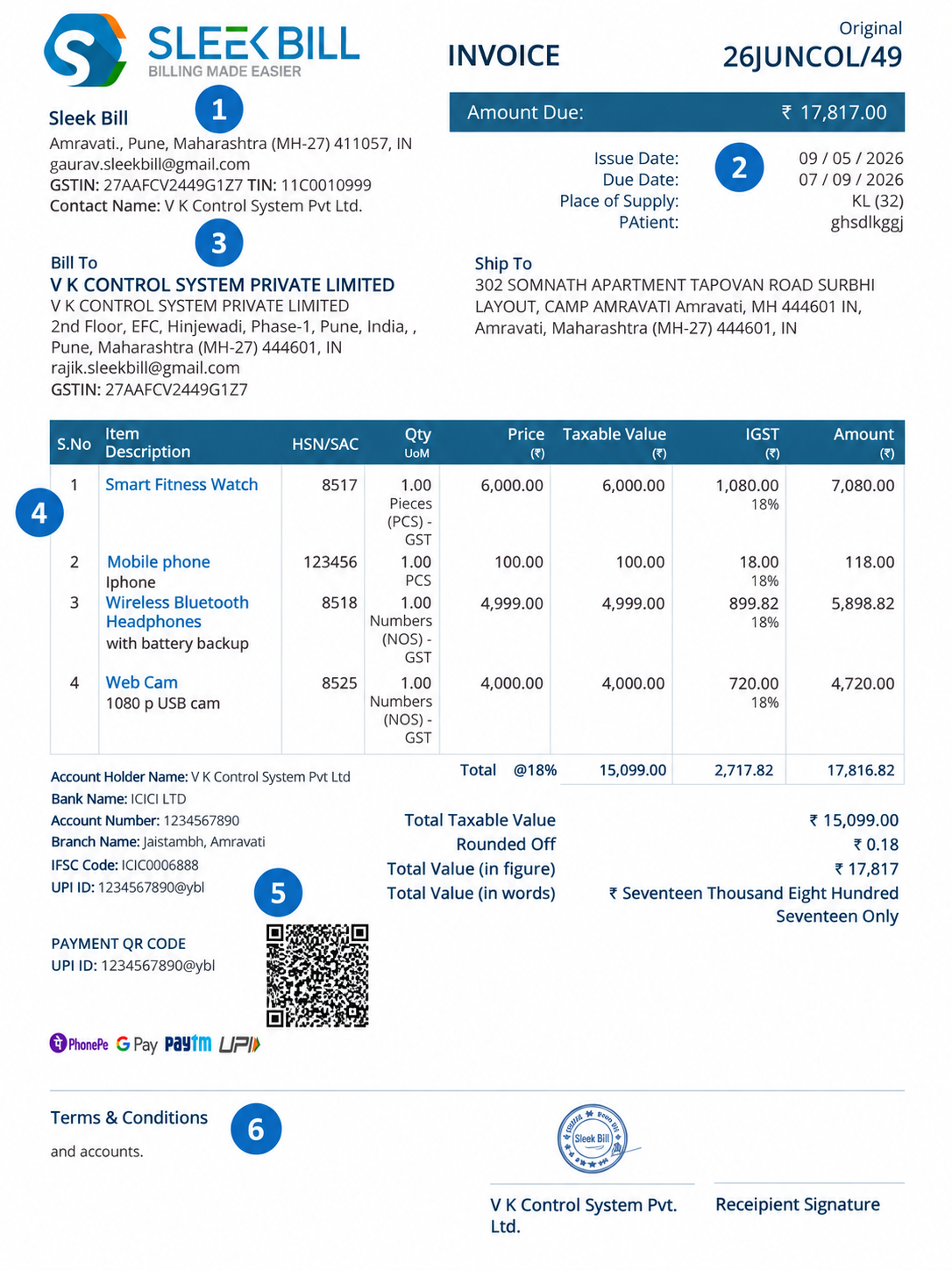Sleek Bill Invoice template