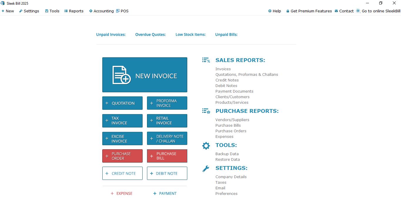 Sleek Bill Dashboard