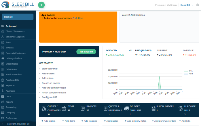 Sleek Bill Invoice template