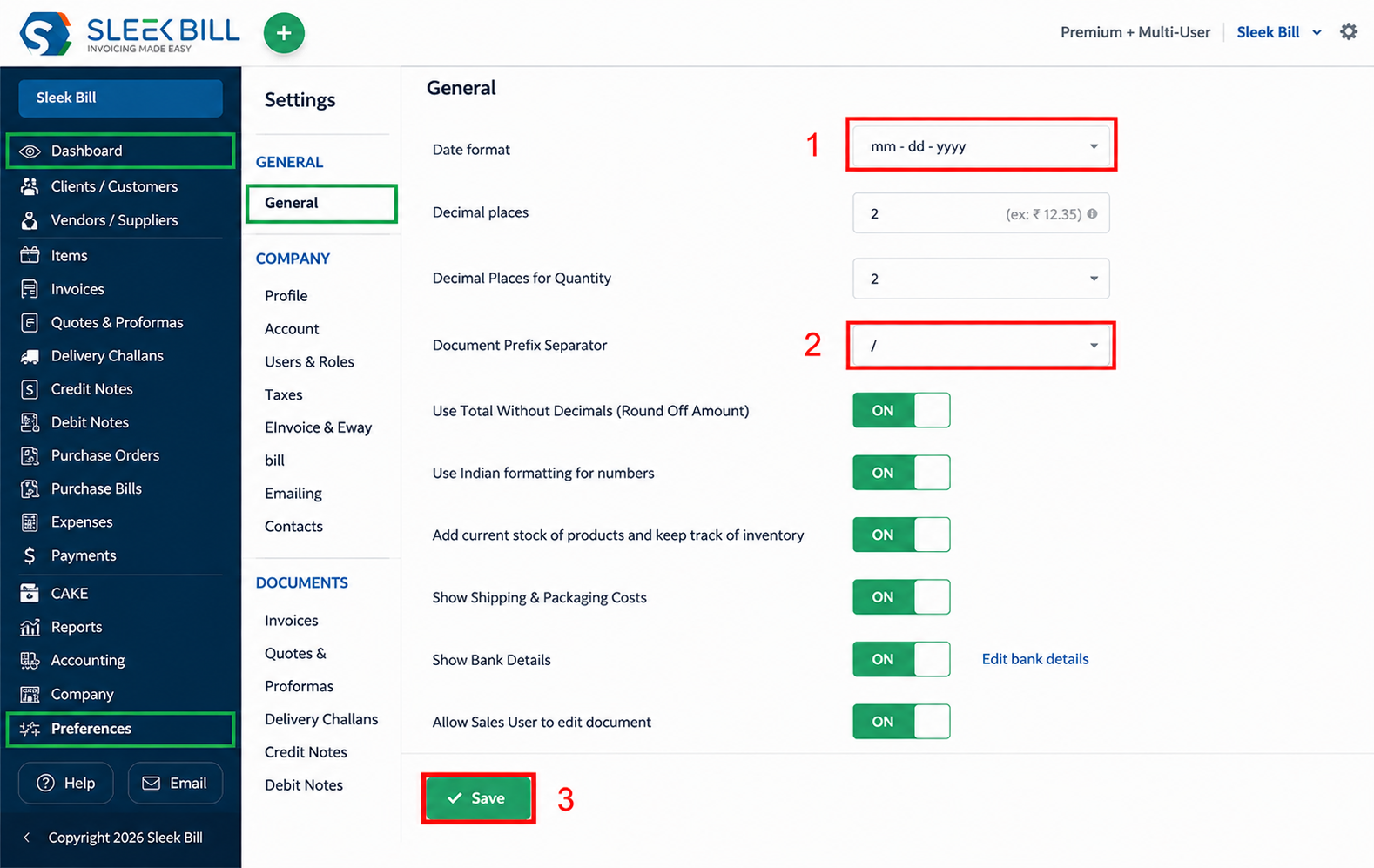 Sri Lanka prefix and date formatting settings